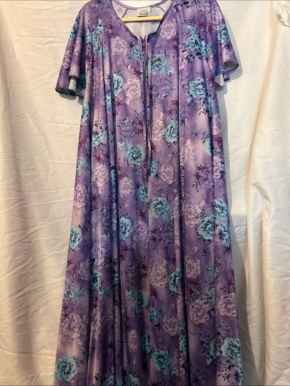Only Hearts Lavender Purple Floral Maxi Dress with Teal Accents